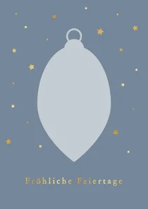 Weihnachtskarte schlichte Weihnachtskugel Goldsternchen