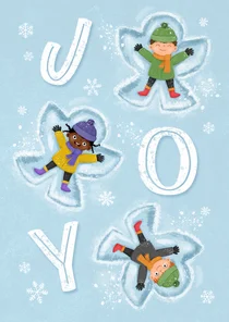 Weihnachtskarte Schneeengel 'Joy and Peace' SOS Kinderdörfer