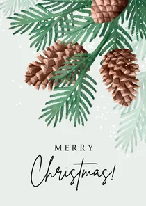 Weihnachtskarte Tannenbaum mit Tannenzäpfchen