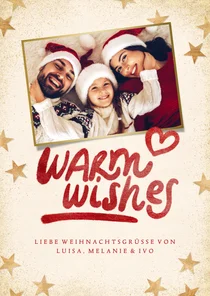 Weihnachtskarte 'Warm wishes' eigenes Foto