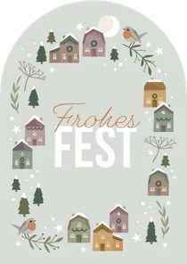 Weihnachtskarte Weihnachtshäuschen