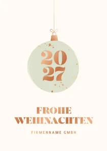 Weihnachtskarte Weihnachtskugel mit Jahreszahl