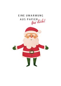 Weihnachtskarte Weihnachtsmann Umarmung