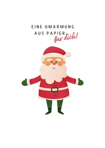 Weihnachtskarte Weihnachtsmann Umarmung