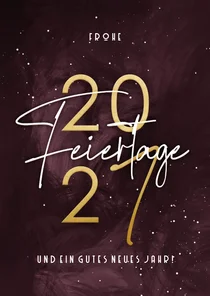 Weihnachtskarte weinrot 'Frohe Feiertage'