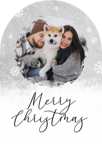 Weihnachtskarte Winter Schnee Bogenkarte mit Foto