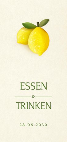 Menükarte Getränkekarte Hochzeit Zitronen 