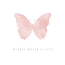 Beileidskarte rosa Schmetterling