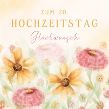 Blumenkarte Glückwunsch 20. Hochzeitstag