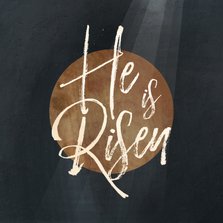 Christliche Osterkarte 'He is risen'