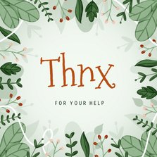 Dankeskarte 'Thnx' botanisch