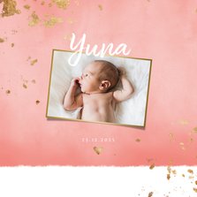 Danksagung zur Geburt rosa Fotos Goldlook