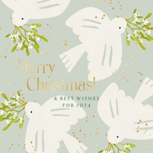 Edle Weihnachtskarte Friedenstauben 