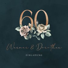 Einladung Diamantene Hochzeit 60 mit Rosen