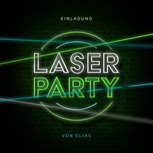 Einladung Laserparty Laserstrahlen grün