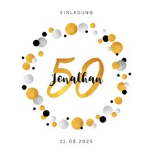 Einladung zum 50. Geburtstag Goldakzente