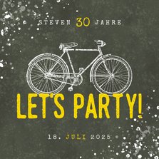 Einladung zum Geburtstag Let's Party mit Fahrrad