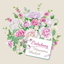 Einladung zur diamantenen Hochzeit Rosenstrauß