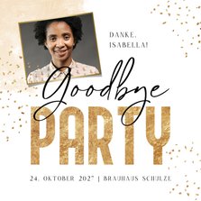 Einladung zur Goodbye-Party mit Foto