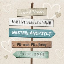 Einladung zur Hochzeit Wegweiser Sommerfeeling