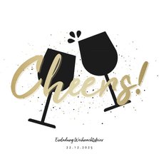 Einladung zur Weihnachtsfeier Cheers mit Weingläsern