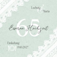 Einladungskarte Eiserne Hochzeit Spitzendecke
