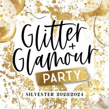 Einladungskarte Silvesterparty 'Glitter & Glamour'