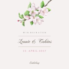 Einladungskarte zur Hochzeit Apfelblüte