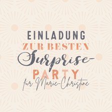 Einladungskarte zur Surpriseparty Typografie