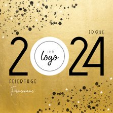 Firmen-Neujahrskarte Goldoptik Jahreszahl