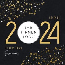 Firmen-Weihnachtskarte große Jahreszahl mit Logo