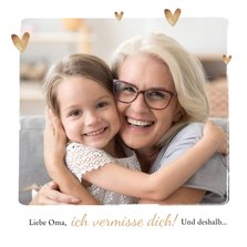 Foto-Grußkarte mit Herzen 'Liebe Oma'