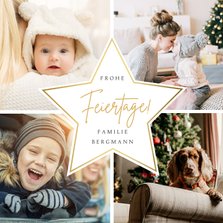 Foto-Weihnachtskarte vier Fotos und Stern