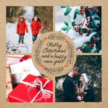 Fotocollage-Weihnachtskarte Kraftpapier