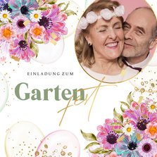 Gartenfest-Einladung Blumen & Foto