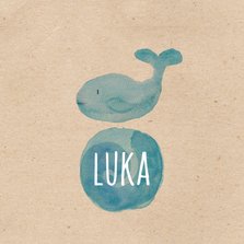Geburtskarte mit kleinem Wal Aquarell