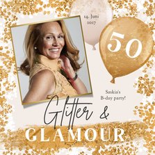 Geburtstagseinladung Glitter- & Glamour-Party