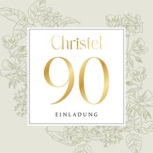 Geburtstagseinladung goldenes Alter & Blumen
