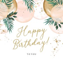 Geburtstagskarte Ballons und Botanik