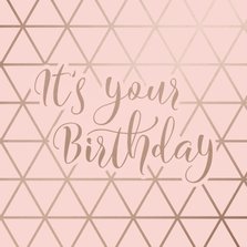 Geburtstagskarte Birthday geometrisch rosa