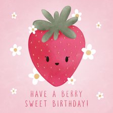 Geburtstagskarte Erdbeere 'Berry sweet birthday'