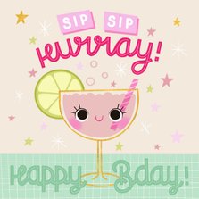 Geburtstagskarte fröhliches Cocktailglas