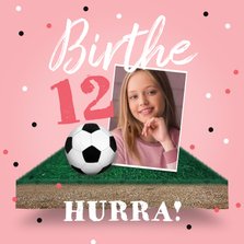 Geburtstagskarte Mädchen Fußball mit Foto