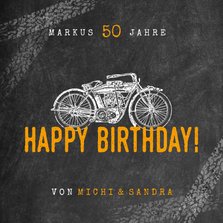 Geburtstagskarte Oldtimer Motorrad