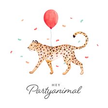 Geburtstagskarte Partyanimal Leopard