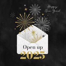 Geschäftliche Neujahrskarte Briefumschlag 'Open up'