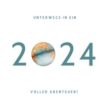 Geschäftliche Neujahrskarte mit 2024 Weltkugel