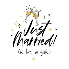 Glückwunschgruß Hochzeit 'Just Married'