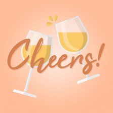 Glückwunschkarte 'Cheers' mit Weingläsern