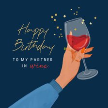Glückwunschkarte Geburtstag 'Partner in Wine'